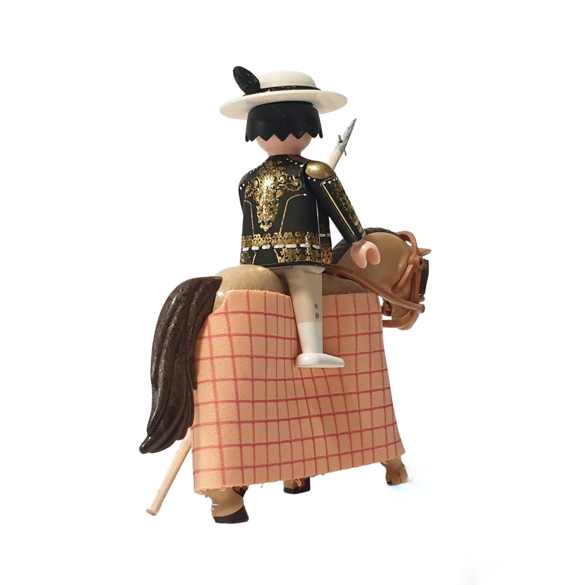 Figurita taurina Picador con  caballo,tipo click