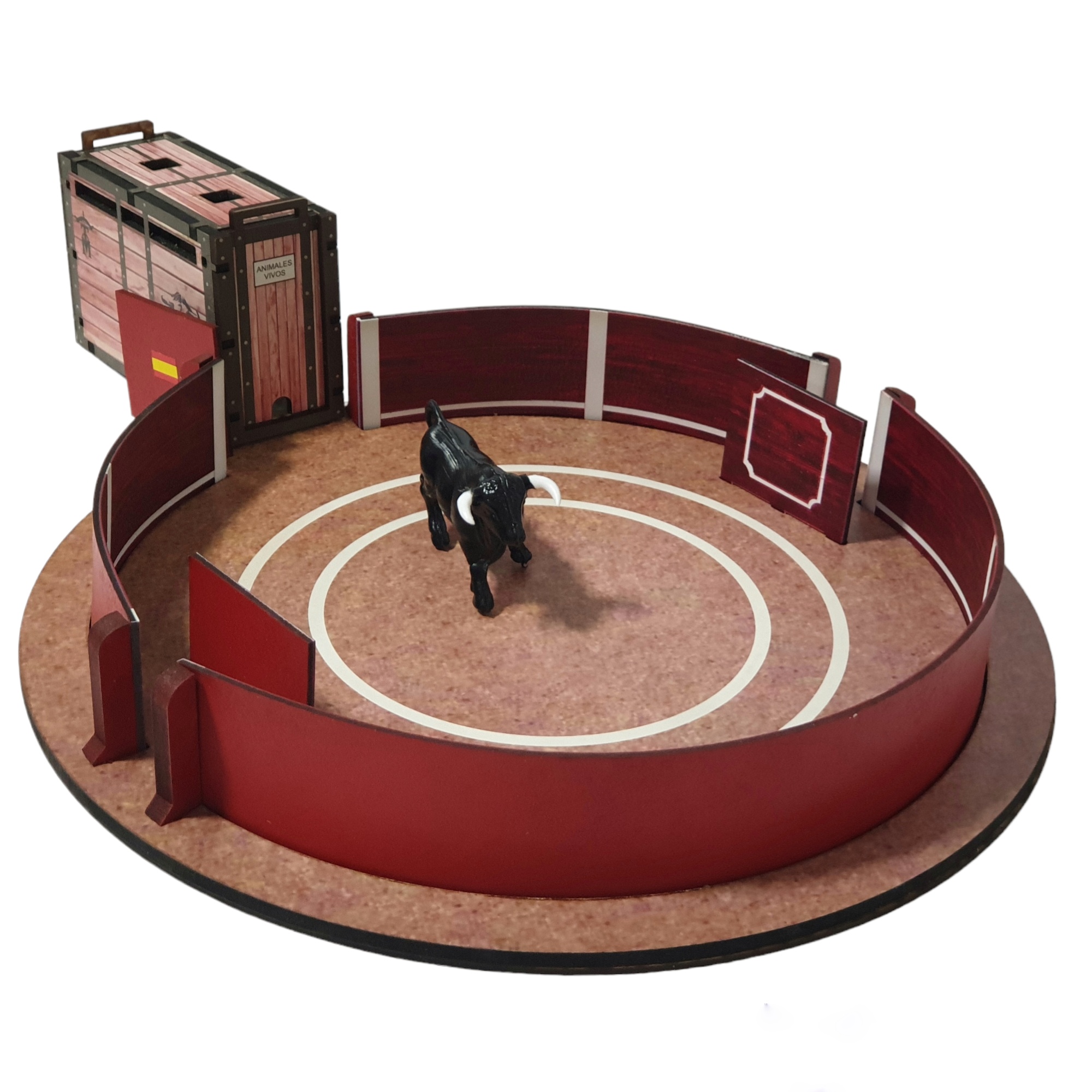 Pack plaza de toros de juguete con cajon  o toril a escala playmobil